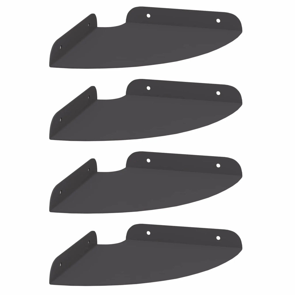 Mensola sospesa con lo scaffale 4 pcs Nero 18 x 18 x 2 cm 8004087