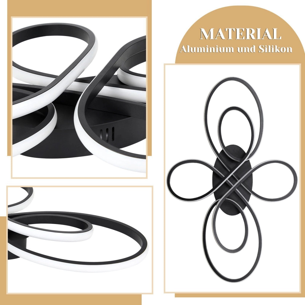 ZMH Lampada da soffitto LED grande dimmerabile 100 cm 90W moderna per soggiorno