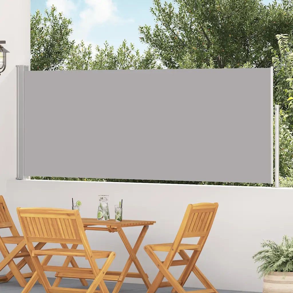 Tenda Laterale Retrattile per Patio 120x500 cm Grigia 48392