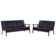 Set di divani in similpelle nera da 2 pezzi 02_0020826