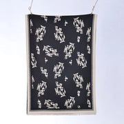 Sciarpa/stola in cashmere da donna, con piccole nappe floreali, reversibile, scaldacollo giovanile