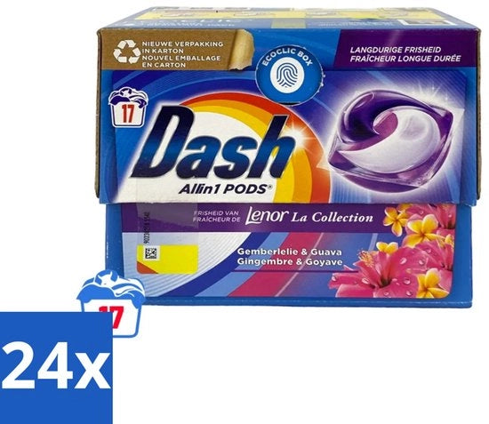 Lenor Collectie Capsule Wasmiddel All-in-1 Pods Bianchi e Colorati 17 Cicli Lavaggio Confezione Economica 24 pezzi