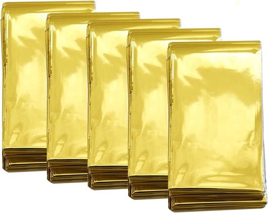 Pannelli di protezione termica, sacchi a pelo Premium per emergenza | Fischietto di soccorso ultraleggero protezione dal freddo / Pannelli di protezione termica per emergenza, sacchi a pelo per emergenza - (Pack of 5)