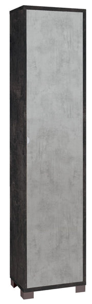 Armadio 1 Anta 43x190x29 cm Ossido Nero/Cemento