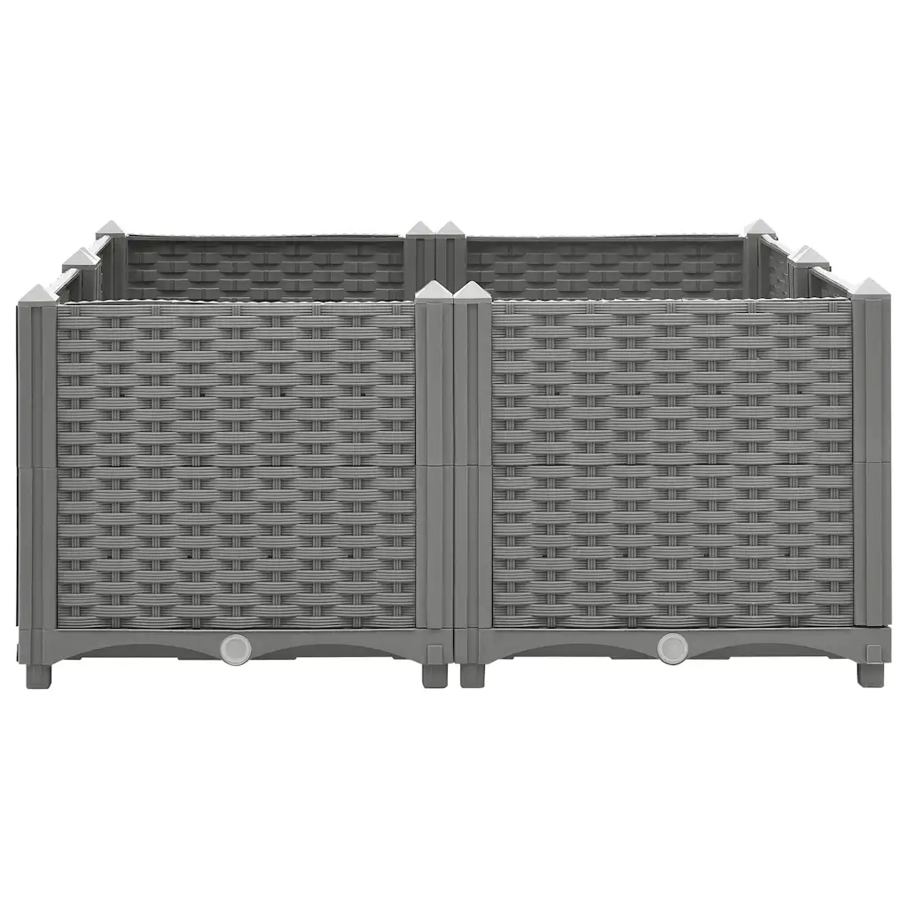Fioriera Rialzata-Vaso da Esterno-Fioriera Elevata 80x80x38 cm in Polipropilene 559638