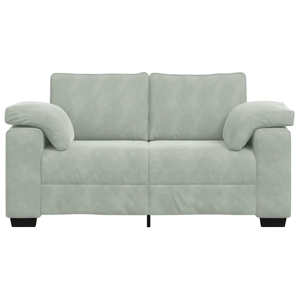 Divano Divanetto Grigio Chiaro 160x77x82 cm in Velluto 4105257