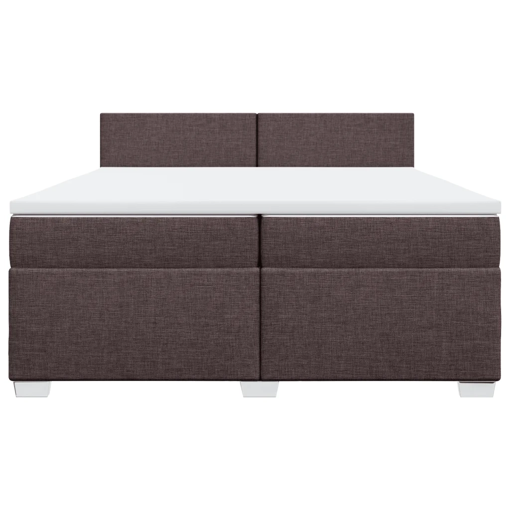 Giroletto a Molle con Materasso Marrone Scuro 200x200cm Tessuto