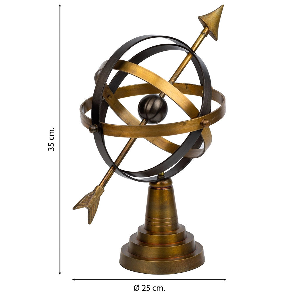 Sfera astrologica dorata D25x35h cm
