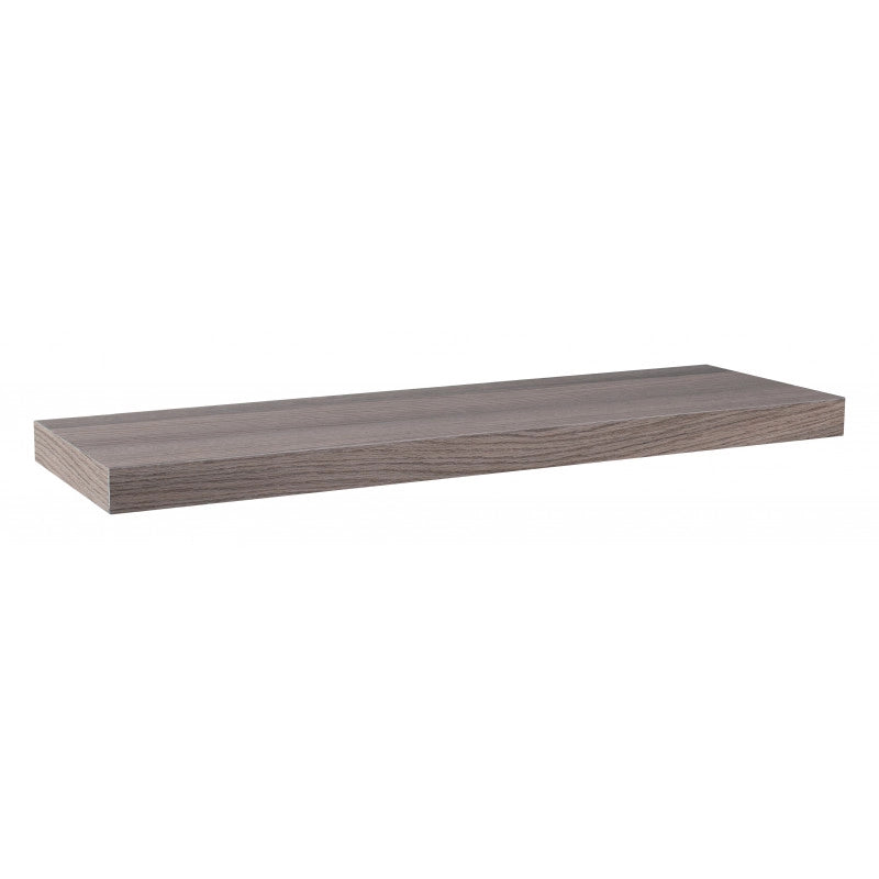 Mensola da Muro, Mensola Tamburata, Scaffale Legno, Mensola da Parete, Noce Grigio, 75x23x3,8 cm - Minerva