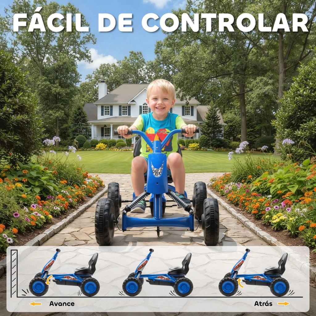 Go Kart per Bambini ¨C zephmum ¨C Acciaio Blu 30 kg 2-5 Anni