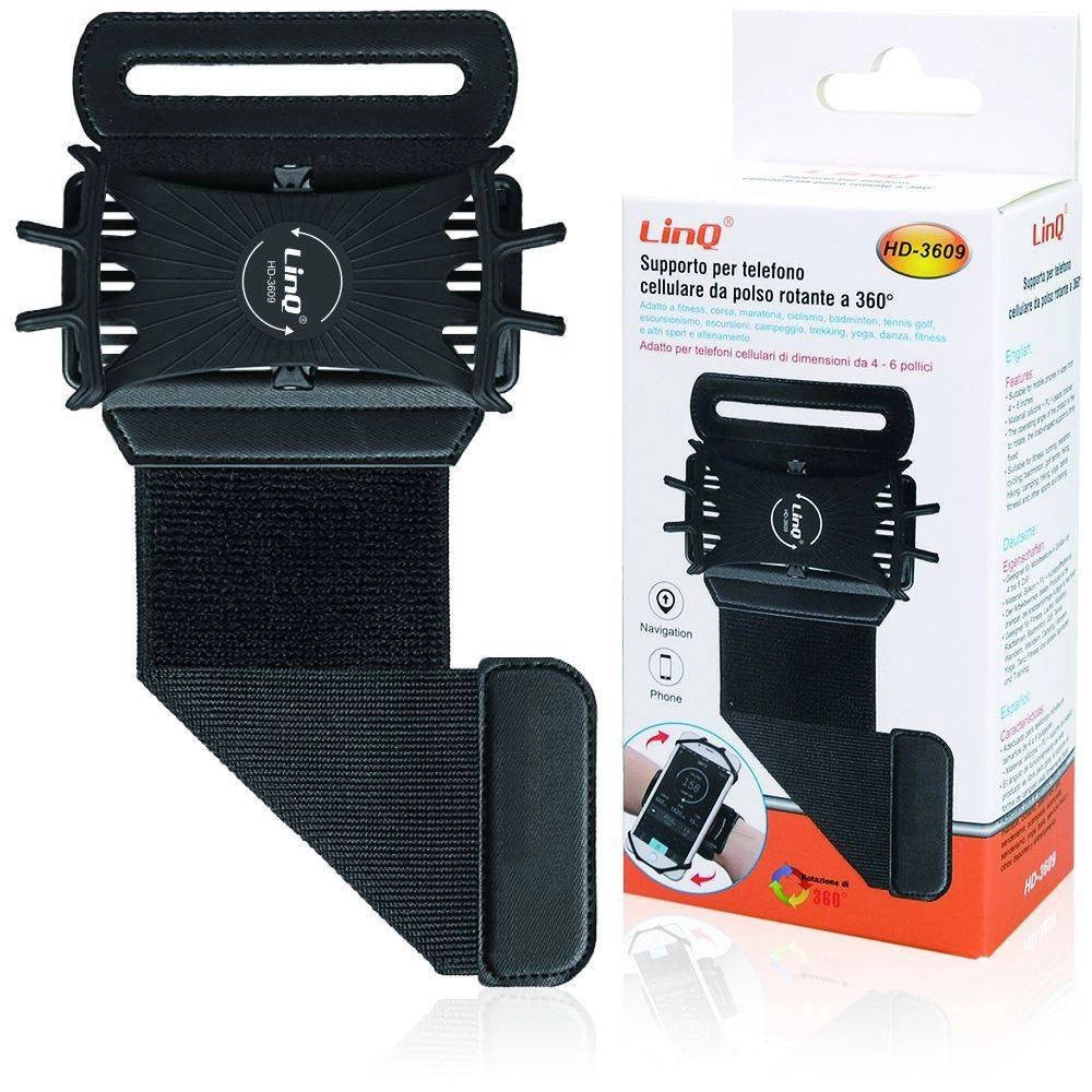 Trade Shop - Supporto Cellulare Smartphone Da Polso Fascia Braccio Sport Rotante 360° Hd-3609 -