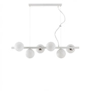 Lampadario Contemporaneo Adrian Metallo Bianco Cromo 6 Luci E14