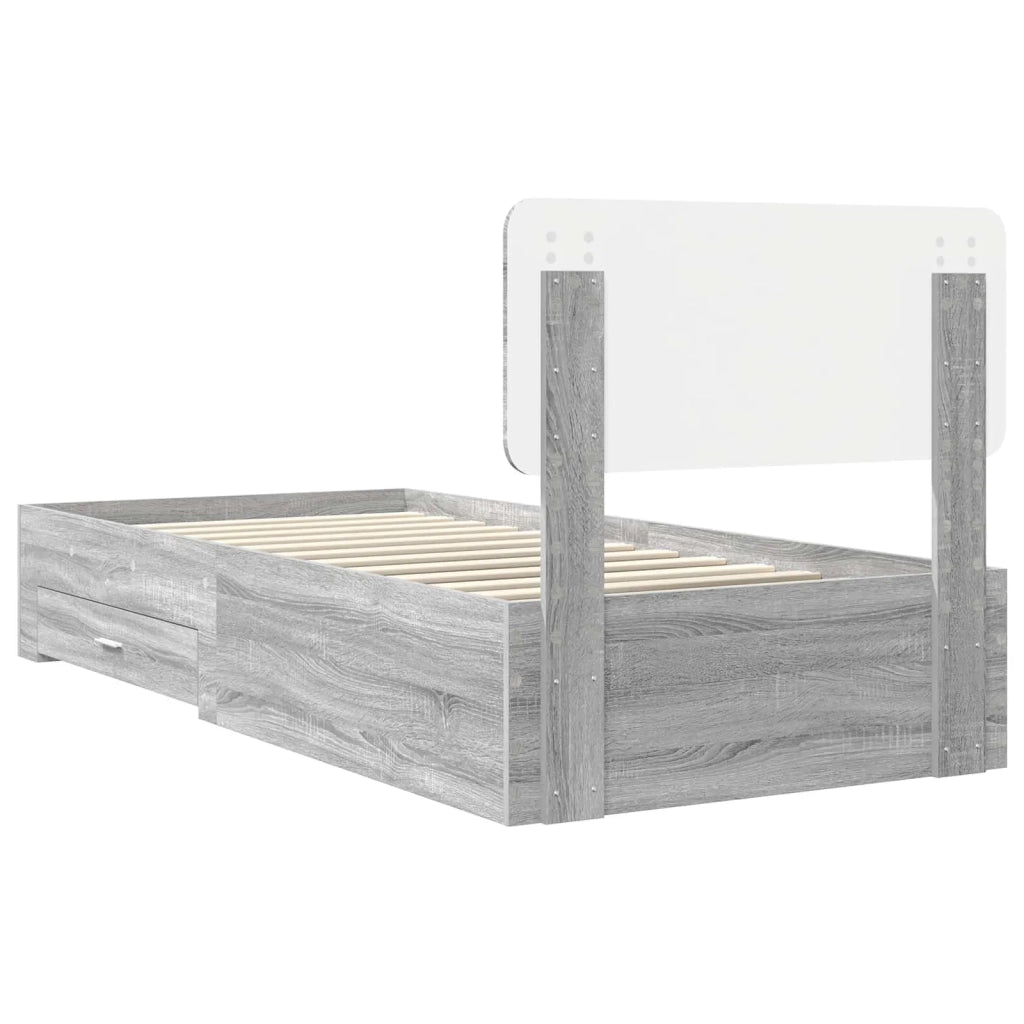 Struttura del letto Grigio Sonoma 90 x 190 cm Legno multistrato 3412432