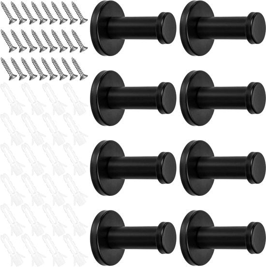Haken a muro in acciaio inox nero da 50 mm - 8 pezzi