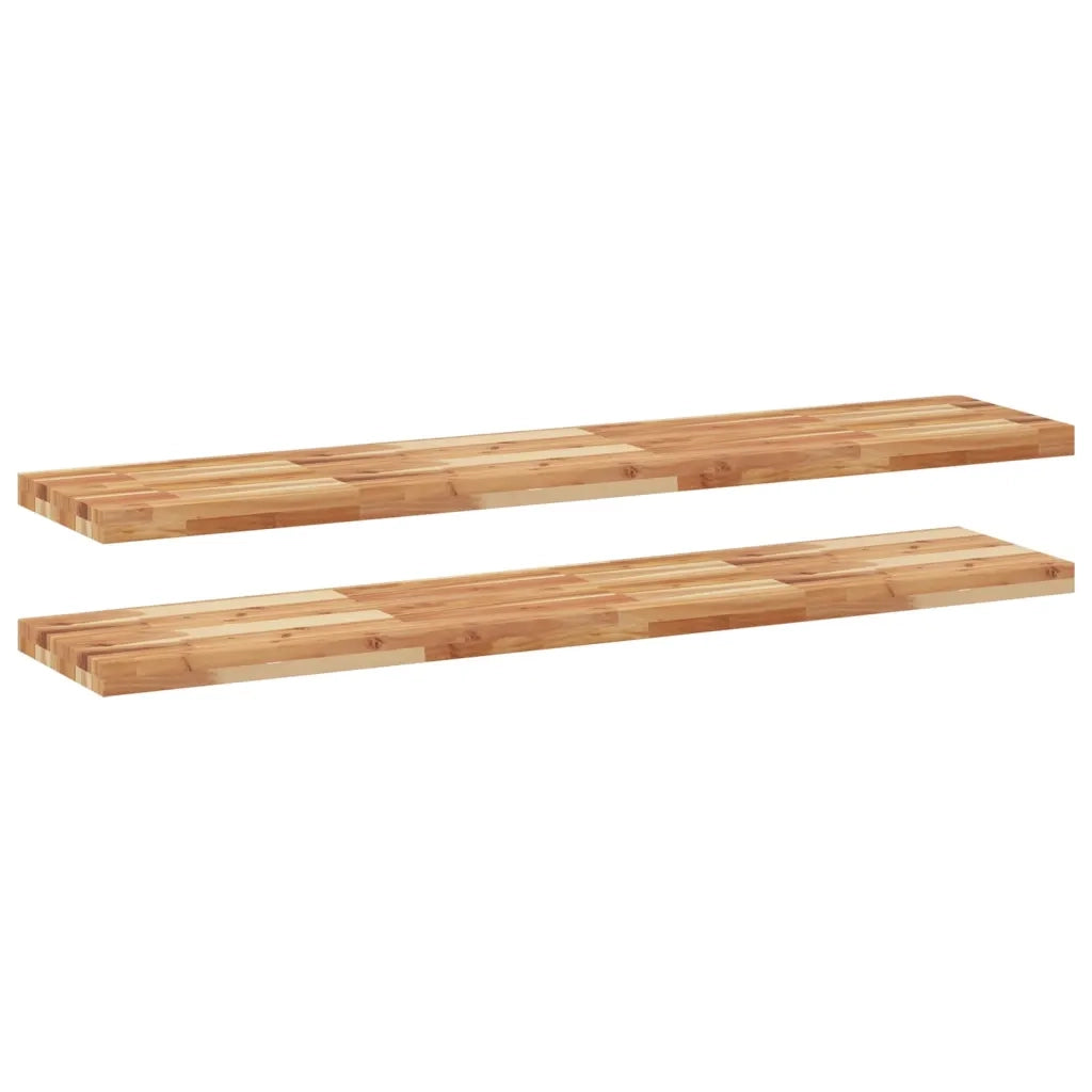 vidaXL Mensole da Parete 2 pz 120x30x4 cm Legno Acacia Rifinito a Olio