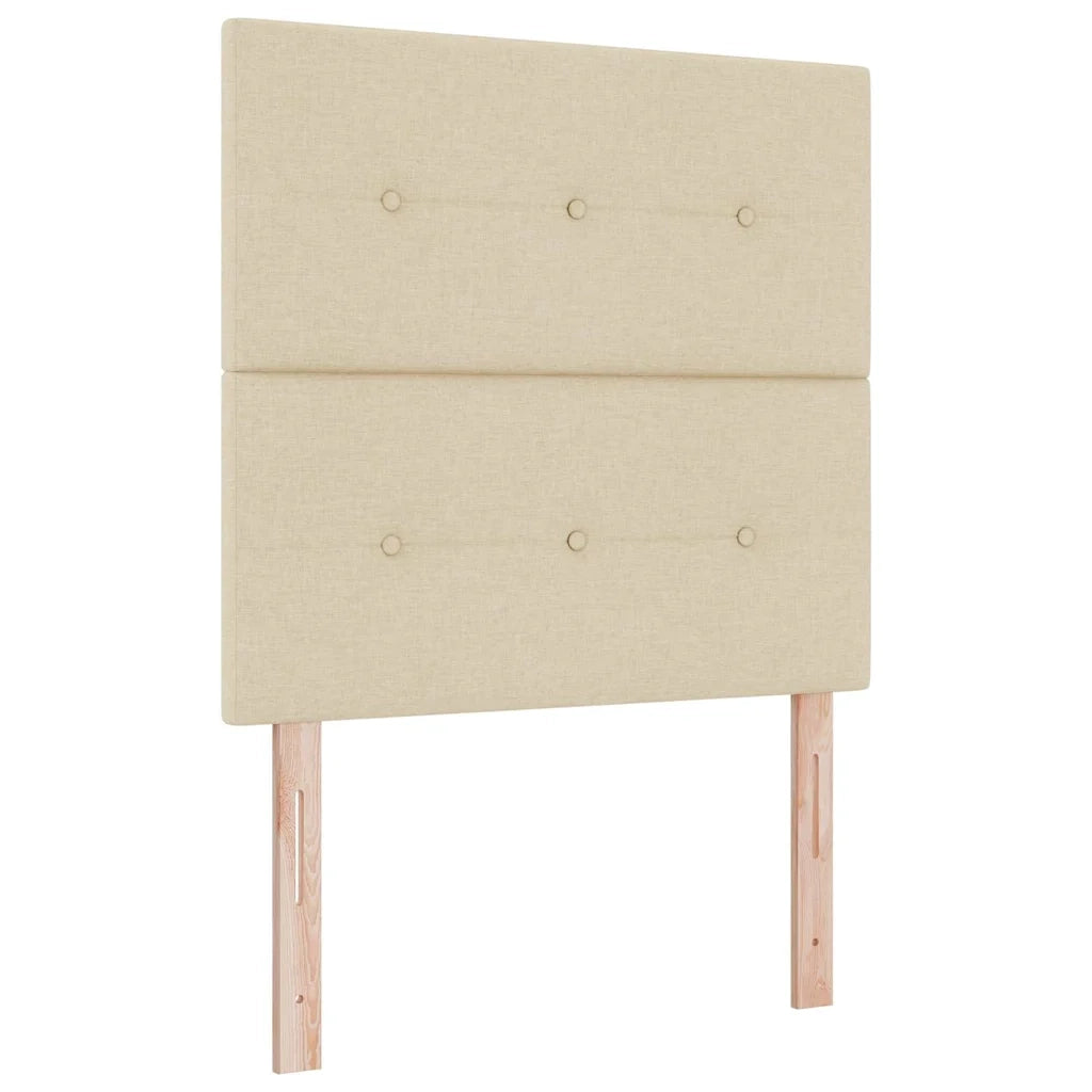 Letto a molle con materasso Crema 90 x 190 cm Tessuto