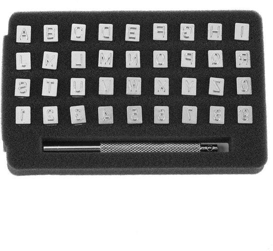 Set di timbri 36 pezzi - set di timbri - timbri lettere - attrezzatura per timbri - strumenti da mano - duraturo in acciaio inossidabile - timbri lettere
