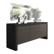 Madia contemporanea legno nero 3 ante 205x45x89 - Mobili 2G