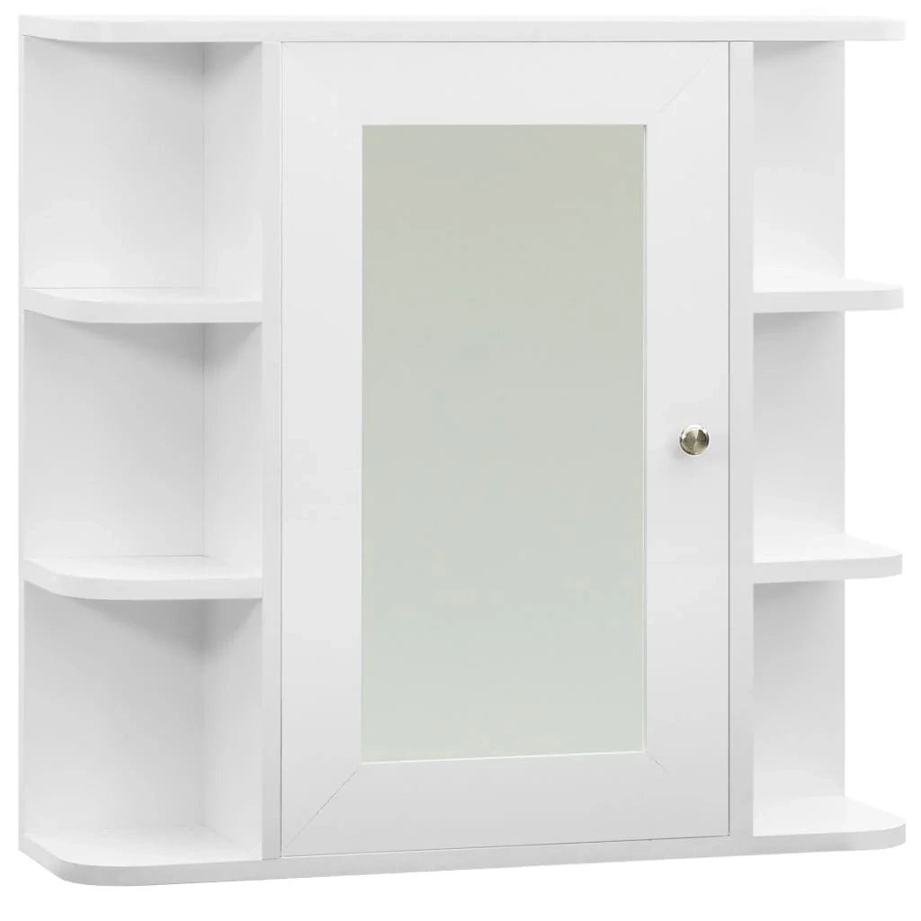 Mobiletto con specchio da bagno 66 x 17 x 63 cm MDF bianco 02_0006718
