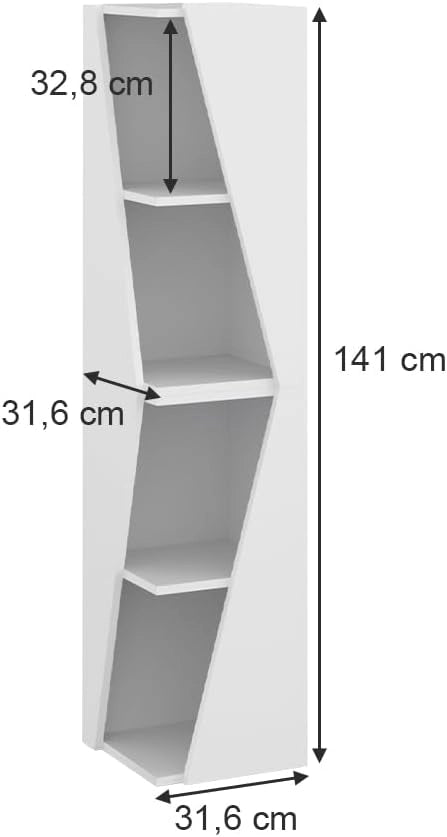 Armadio per il bagno Benno, Bianco, 31.6 x 70.5 cm con 3 ripiani, per la conservazione in bagno, combinabile con altri moduli