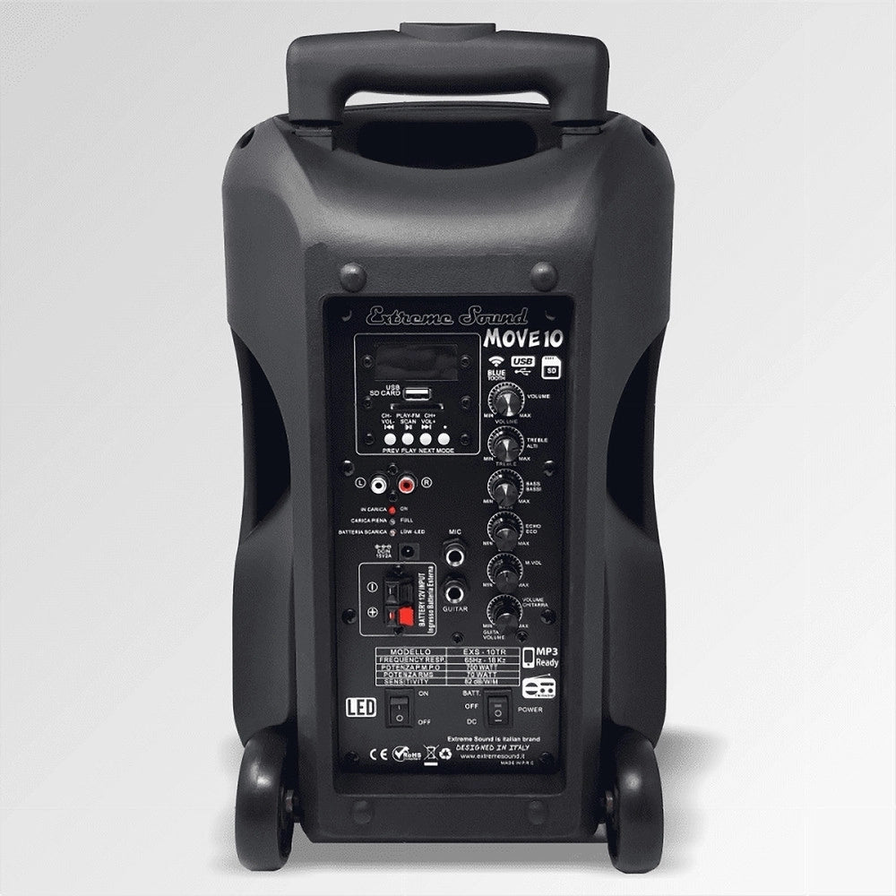 Trade Shop - Cassa Audio A Batteria Ricaricabile Trolley Woofer 10" Usb Extreme Sound Move 10 -
