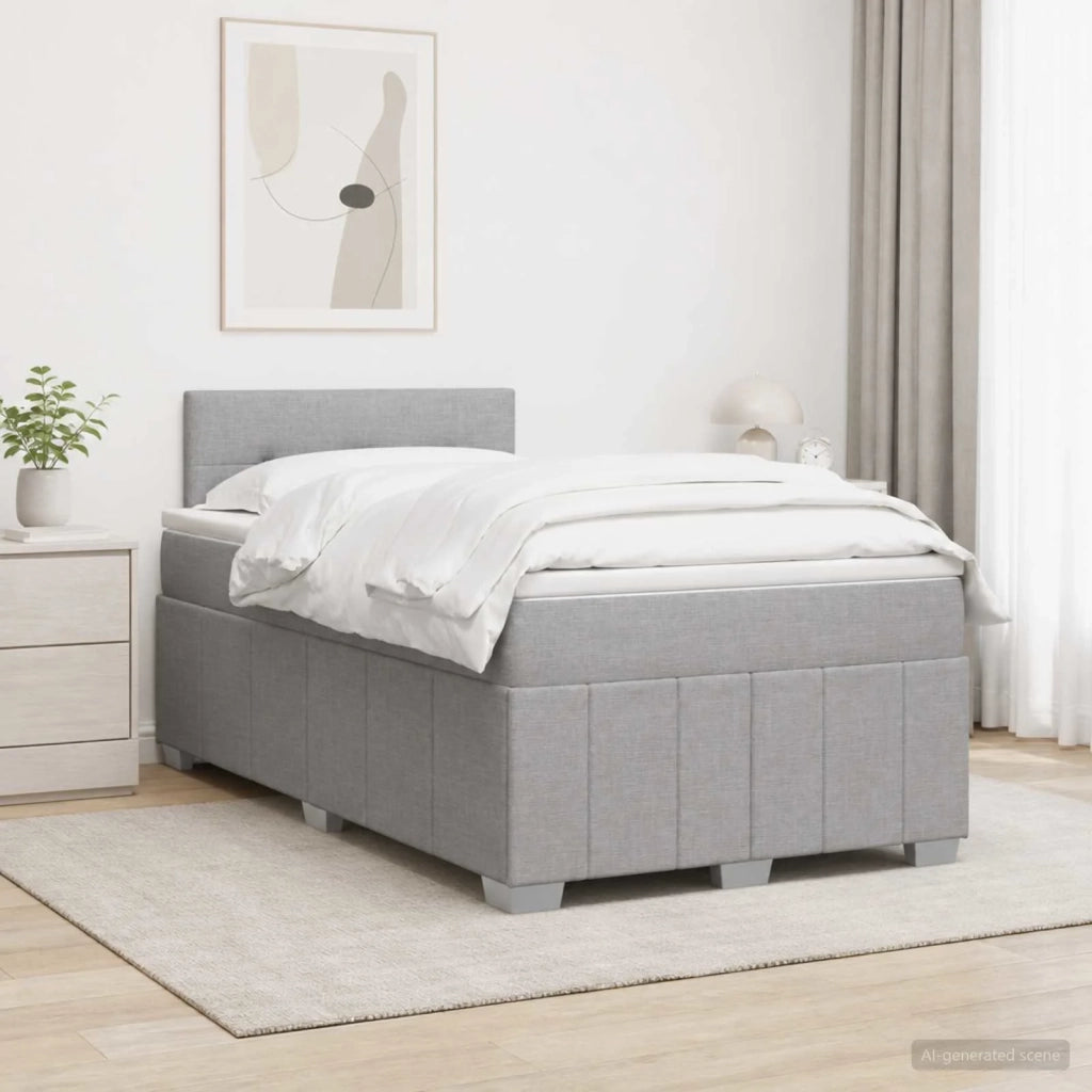 Letto box spring con materasso Grigio Chiaro 120 x 190 cm 3451164