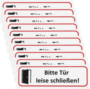 Etichetta per la porta - Messaggio chiaro - 10 pezzi - Autoadesivo - PVC - 196 x 65 mm - Resistente all'usura