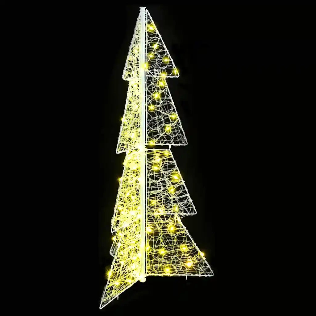 Albero di Natale | Decorazioni natalizie con 100 LED Bianco caldo 120 cm Acrilico