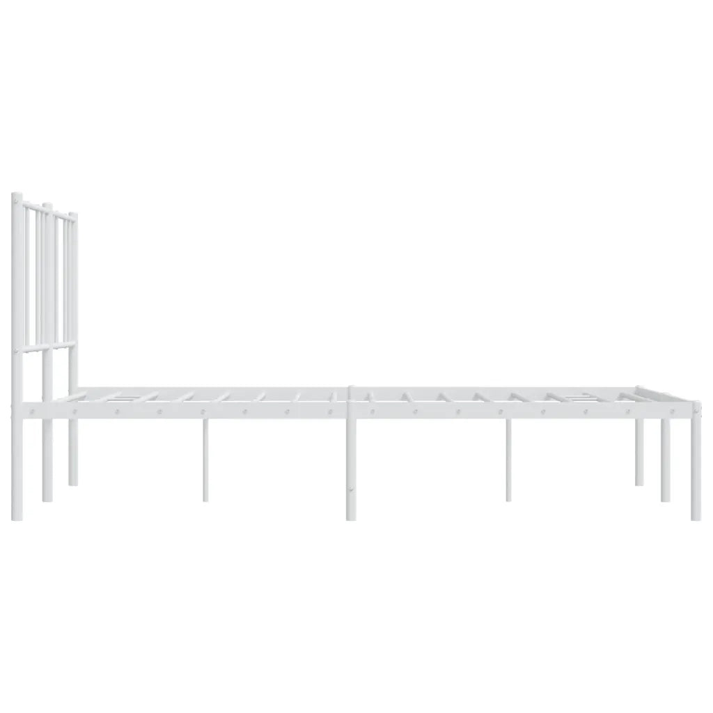 Giroletto con Testiera-Struttura Letto con testiera Metallo Bianco 120x190 cm 278749