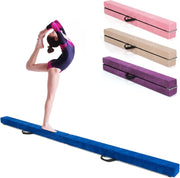 KOMFOTTEU Barra di equilibrio pieghevole da 210 cm, trave di equilibrio portatile con maniglie per il trasporto, barra da ginnastica artistica per bambini, carico di 70 kg