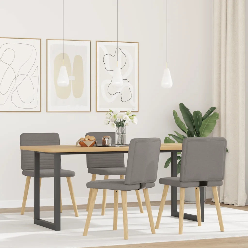 Sedie da Pranzo 4 pz | Sedie da cucina Tortora in Tessuto