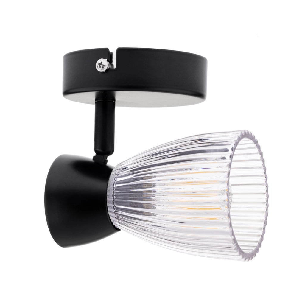 Plafoniera/Applique nera vetro BEST 1xE14 40W Milagro