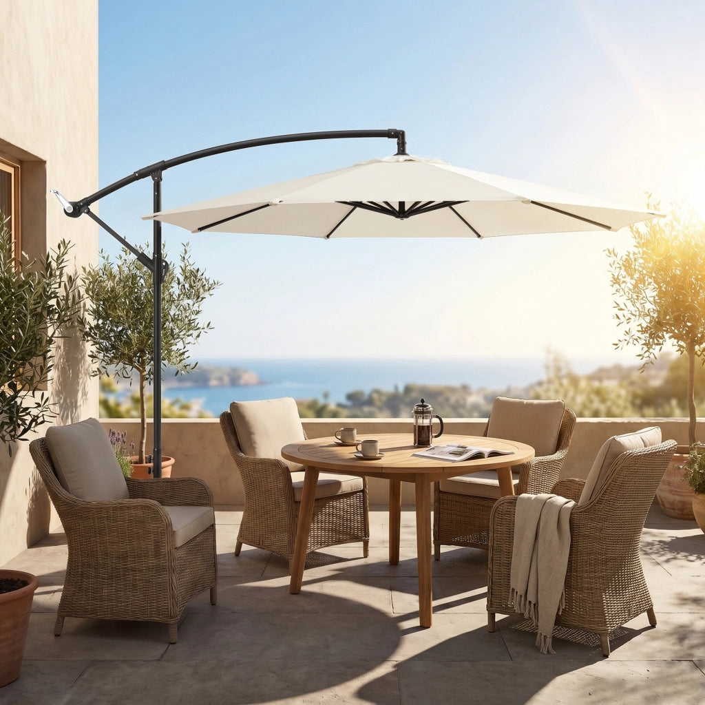 Ombrellone da Giardino ¨C zephmum ¨C Grigio Poliestere 300x300x250 cm