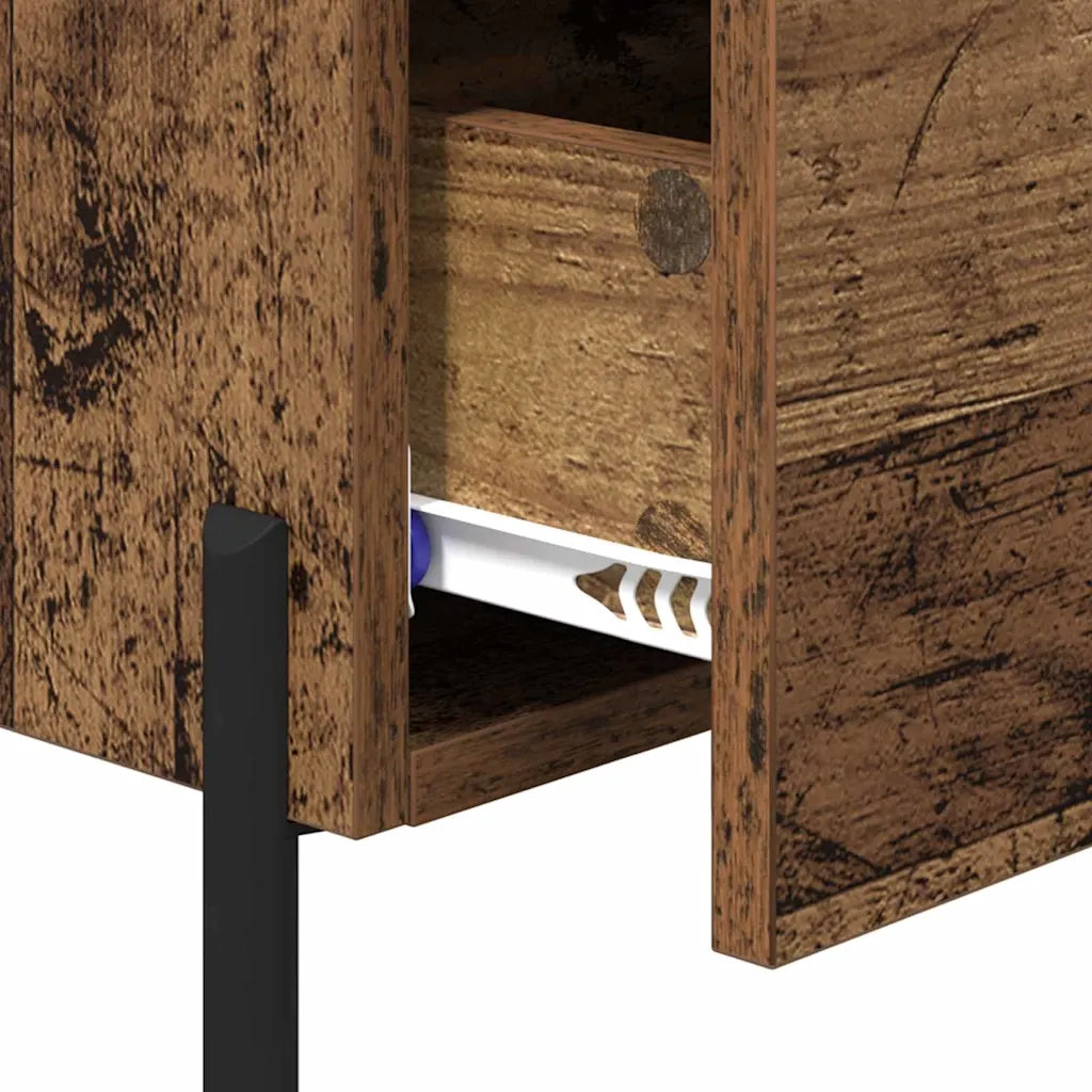 Armadio da Notte con cassetto Legno vecchio 40 x 35 x 47,5 cm