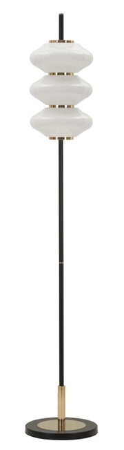 Lampada da Terra Vintage Glam - Piantana 168 cm in Ferro e Vetro, Attacco E14 per 3 Lampadine, Stile Anni 60 Retro - 30x30x168 cm