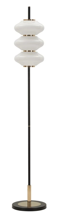 Lampada da Terra Vintage Glam - Piantana 168 cm in Ferro e Vetro, Attacco E14 per 3 Lampadine, Stile Anni 60 Retro - 30x30x168 cm