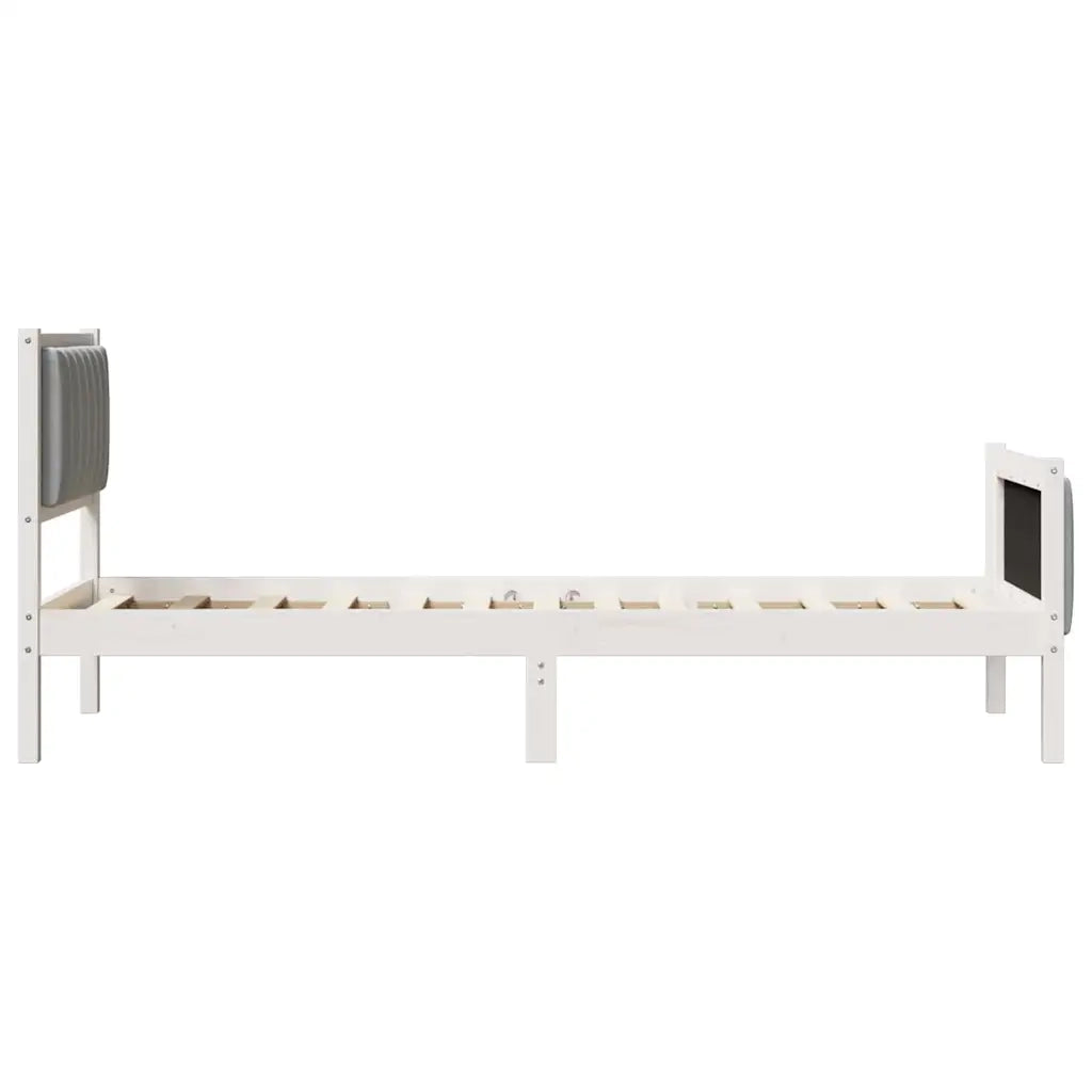 Struttura del Letto Bianco e grigio chiaro 75 x 190 cm 878513