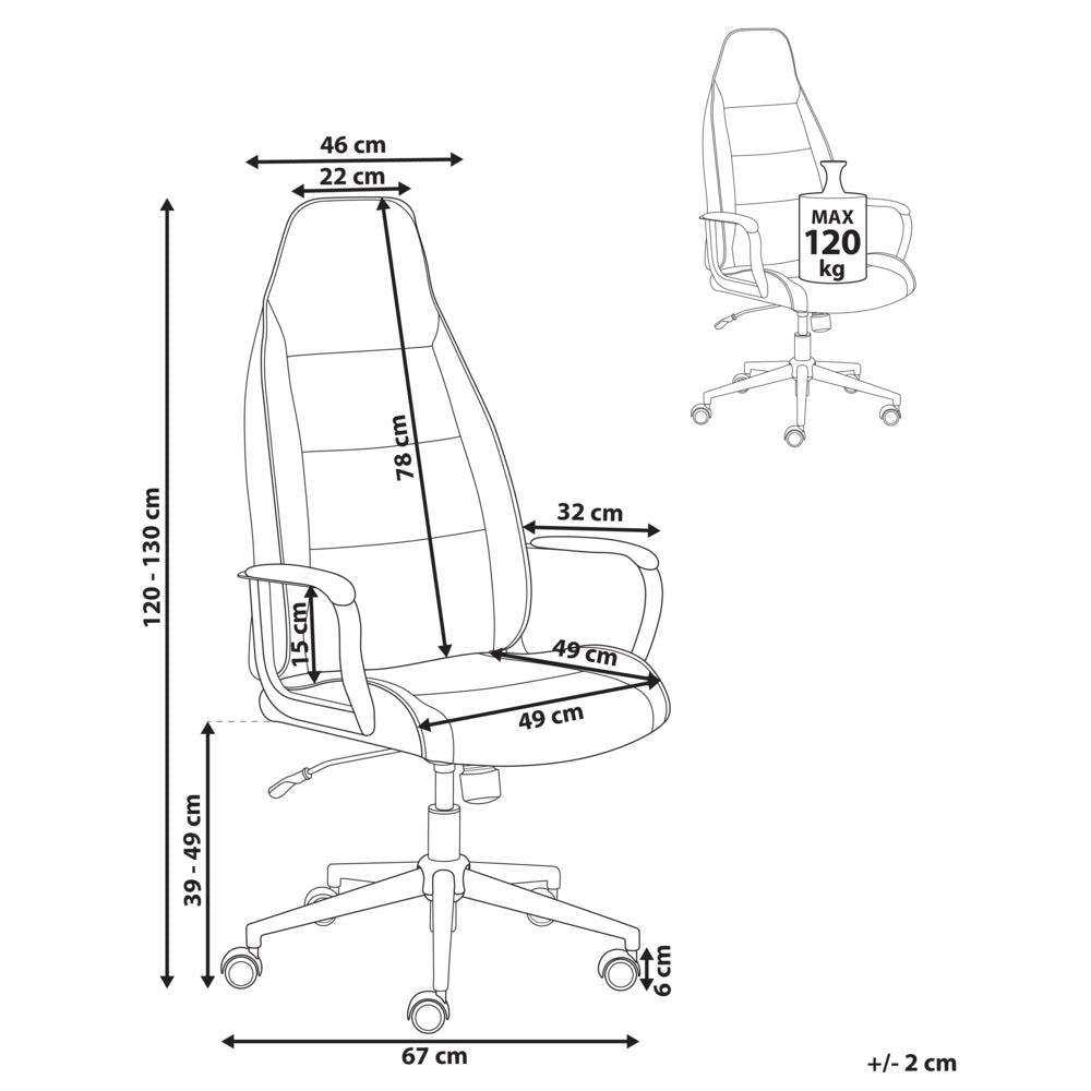 Sedia da ufficio in tessuto bianco sporco girevole e regolabile con braccioli stile moderno