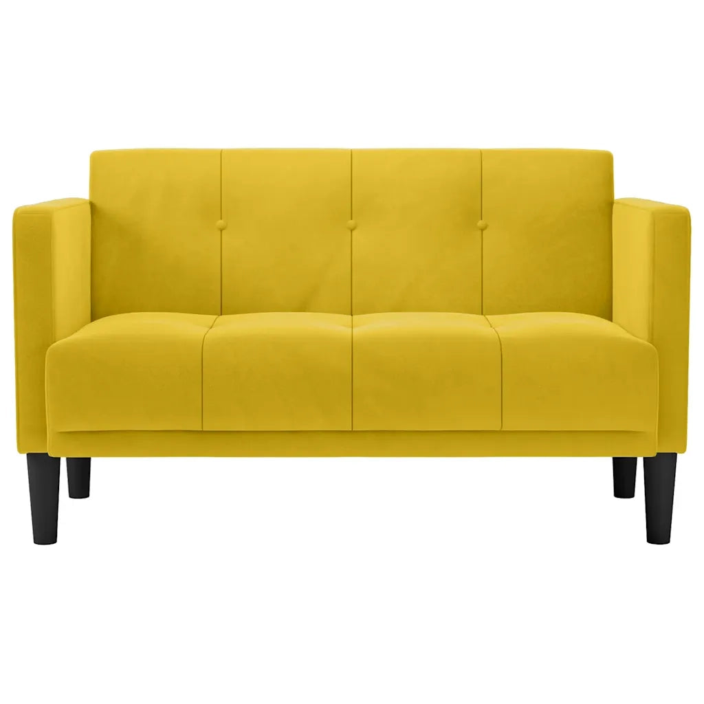Divano | Divano da soggiorno | Sofa Divanetto Giallo 111 cm in Velluto