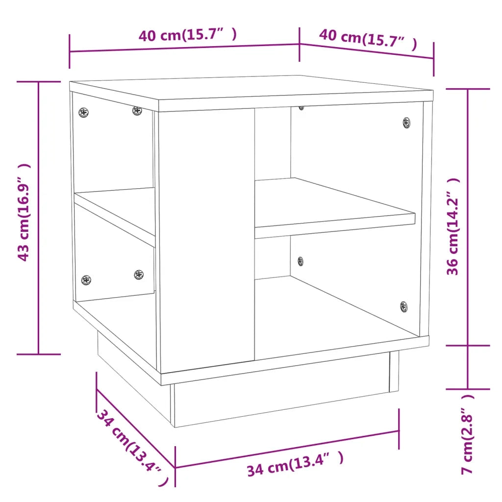 Tavolino da Salotto Grigio Sonoma 40x40x43 cm Legno Multistrato 813090