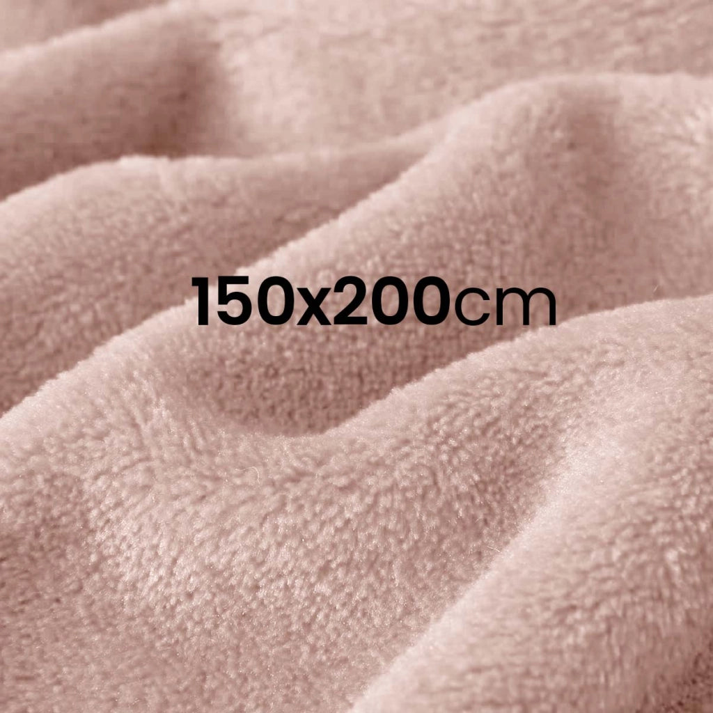 Coperta morbida e confortevole 150×200 cm in tessuto pile tinta unita Beige Inny