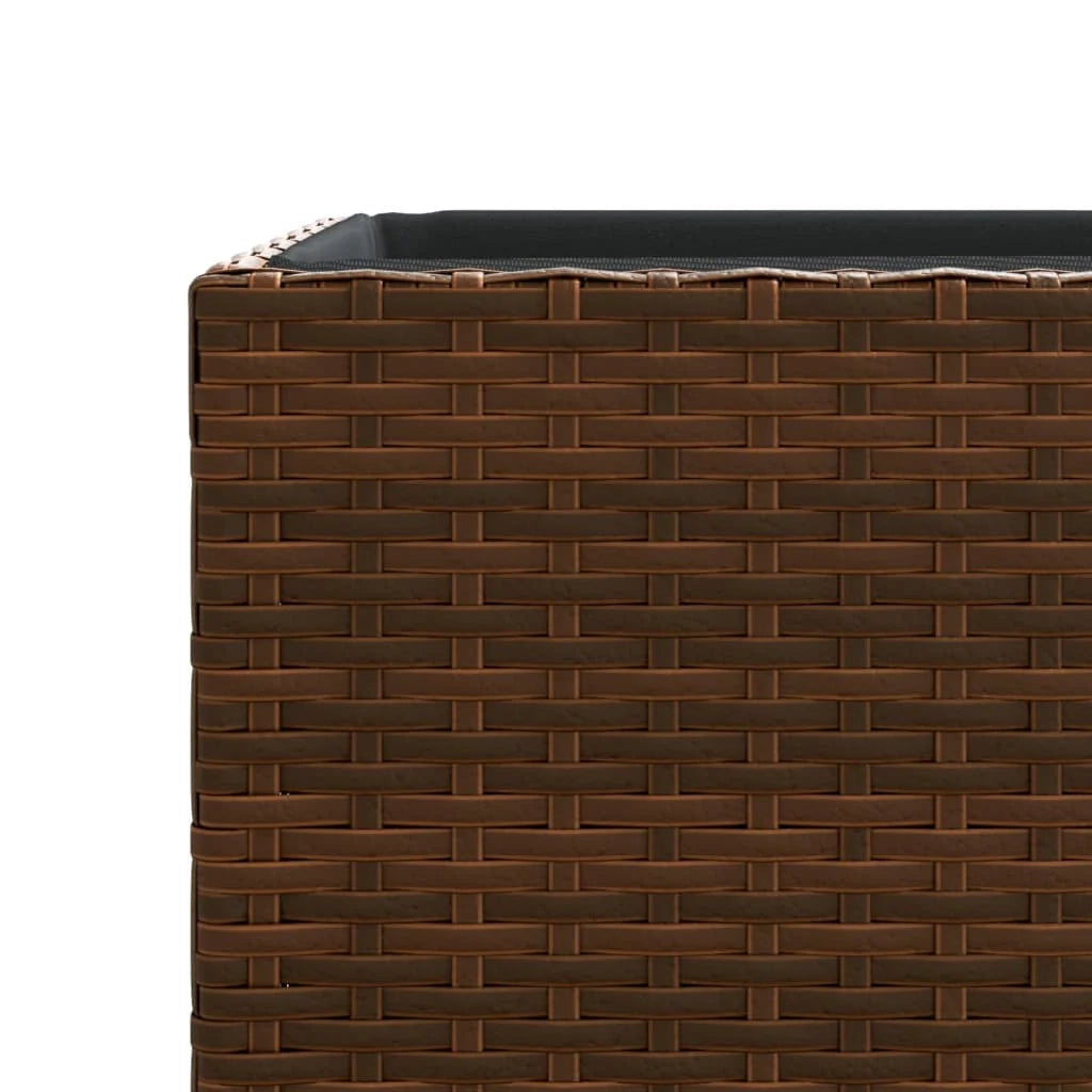 Fioriera rialzata per piante fiori giardino terrazze set da 2 30 x 30 x 60 cm resina intrecciata marrone 02_0038928
