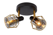 Plafoniera spot Lucide Nila 2xE14 nero oro dimmerabile