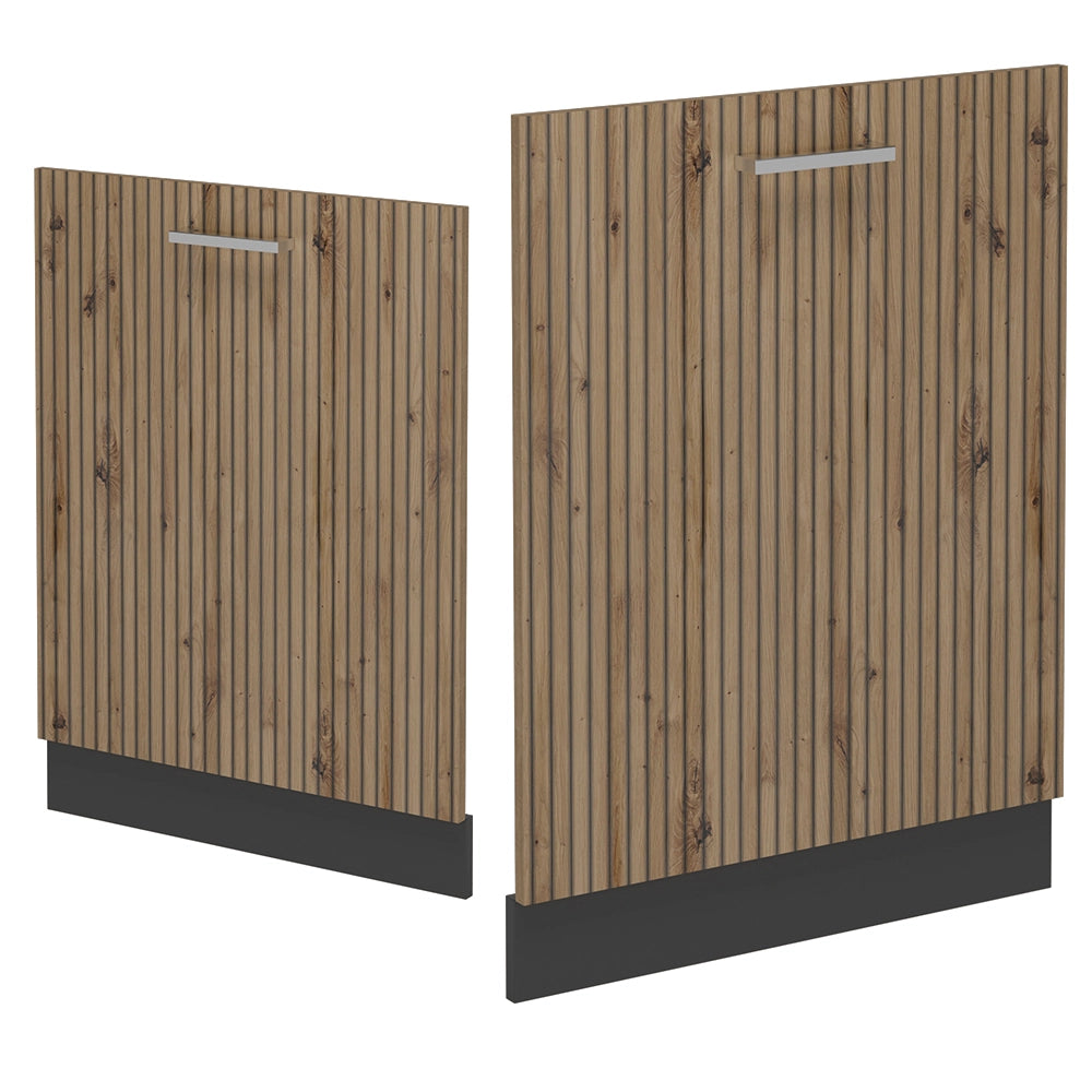 Pannello frontale della lavastoviglie R-Line Rovere artigianale/Antracite 60 cm, PL Marmo Vicco