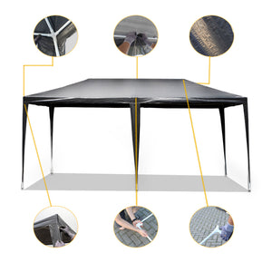 Toboli Gazebo 3 x 6 m in grigio con protezione UV 50+, tendone da giardino con pareti laterali avvolgibili, tenda da festa con finestre, ad esempio per terrazze e festival