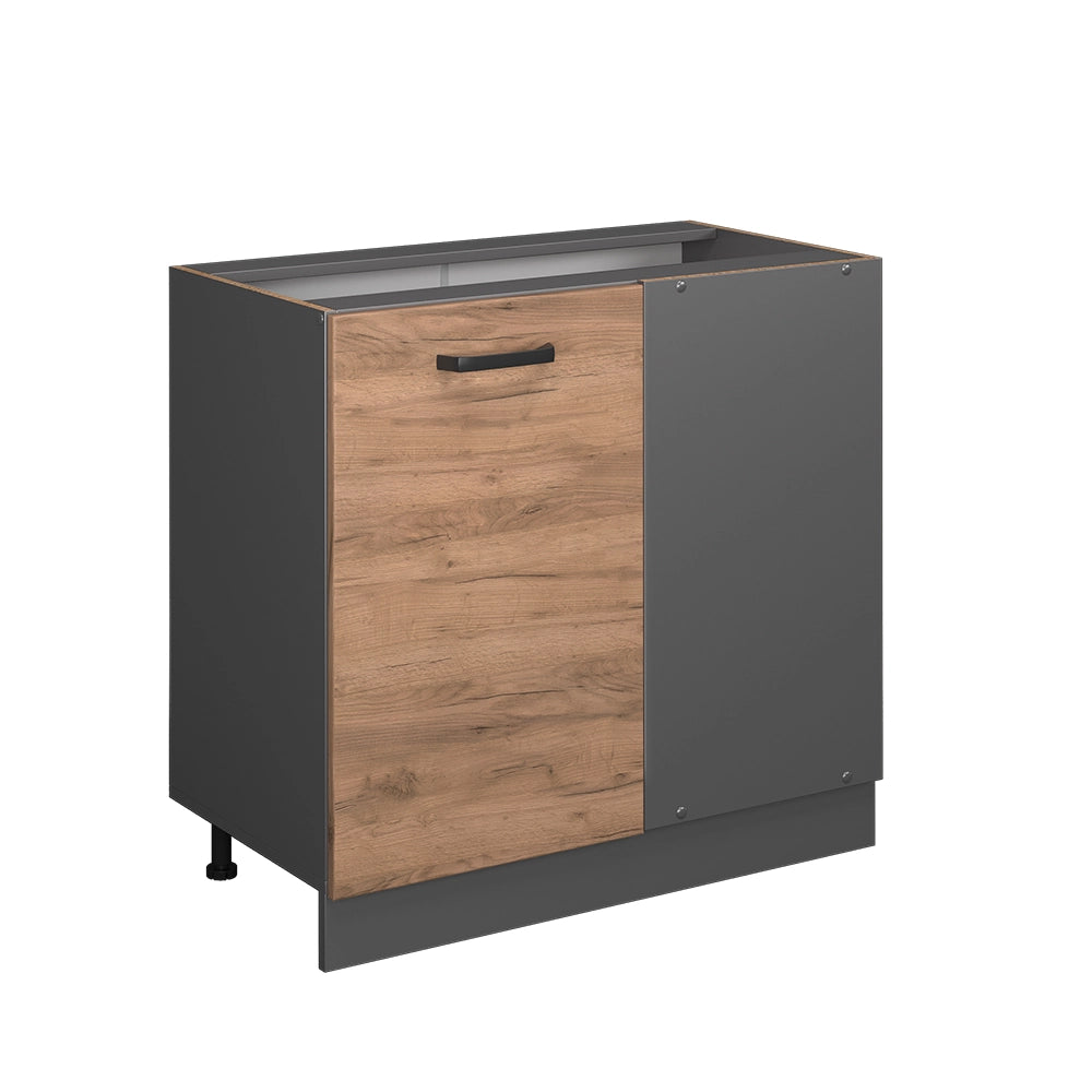 Mobile ad angolo cucina R-Line Rovere dorato/Antracite 86 cm senza piano di lavoro Vicco