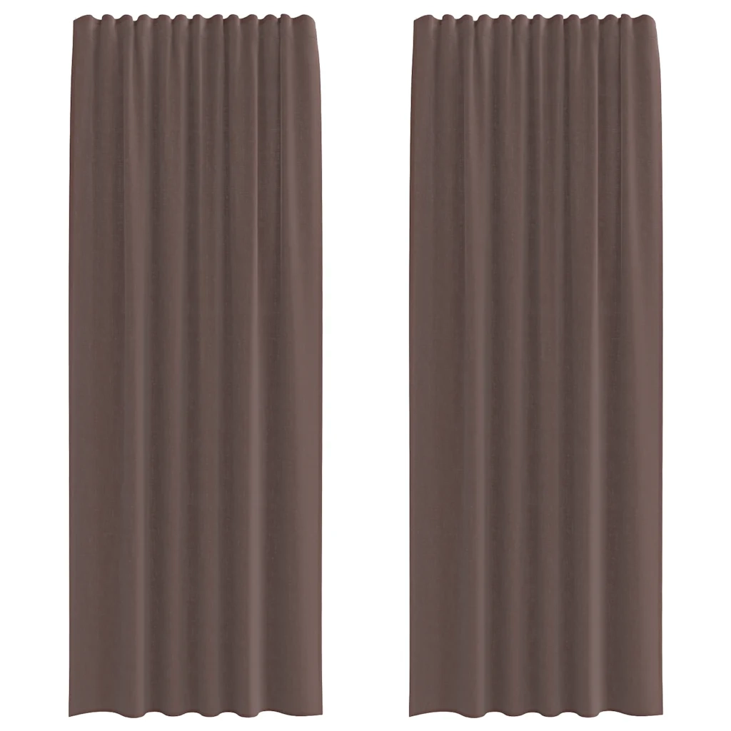 vidaXL Tende in Voile con Linguetta 2 pz Marrone