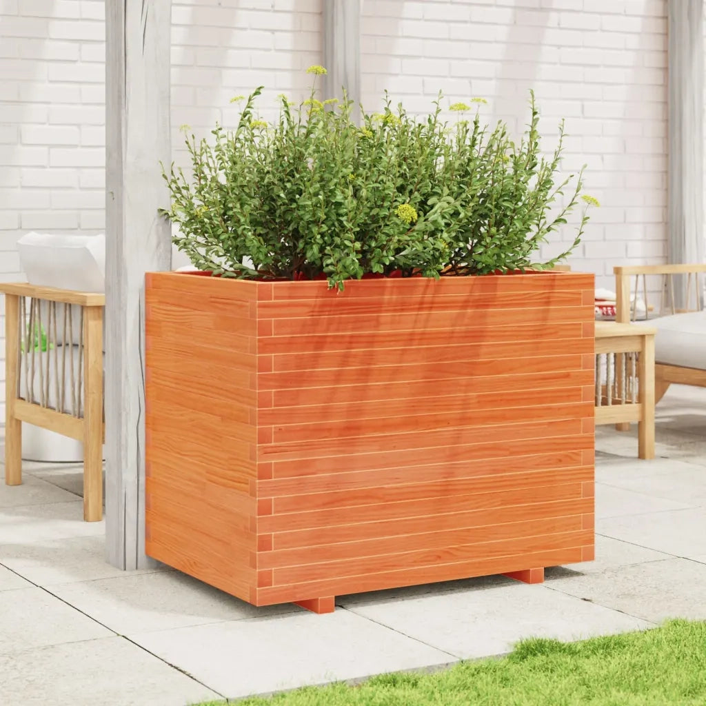 Fioriera Giardino-Vaso da Esterno-Contenitore per Piante Marrone Cera 90x60x72 cm Legno Massello Pino