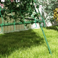 Supporto per Pomodori a forma di A a Livelli Regolabili con Rete, in Acciaio, PE e PP, 101x133x227 cm, Verde
