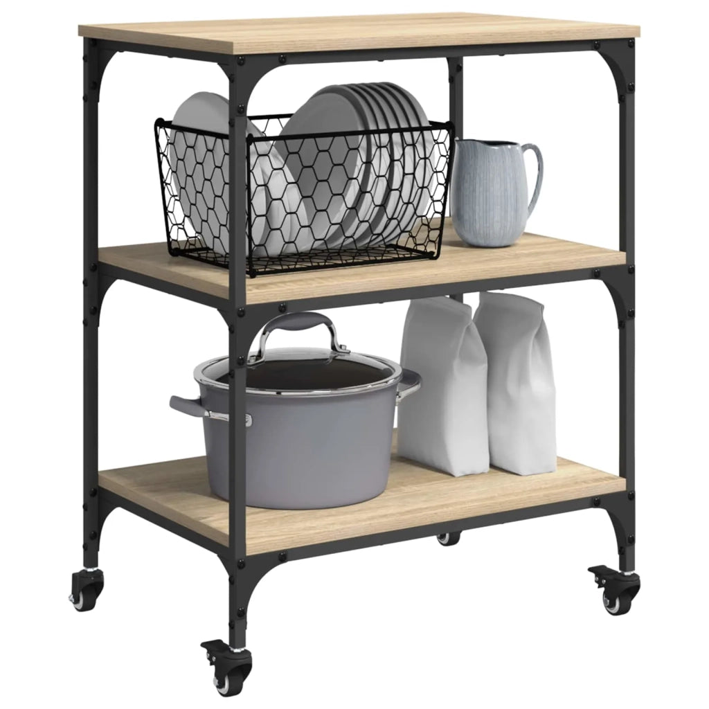 Carrello da Cucina Rovere Sonoma 60 x 41 x 76 cm 883005